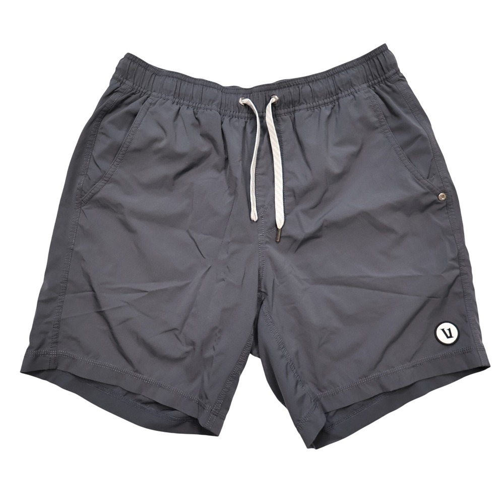 VUORI Men's M Charcoal Grey Kore Short Lined 7" Drawstring Athletic Gym Shorts